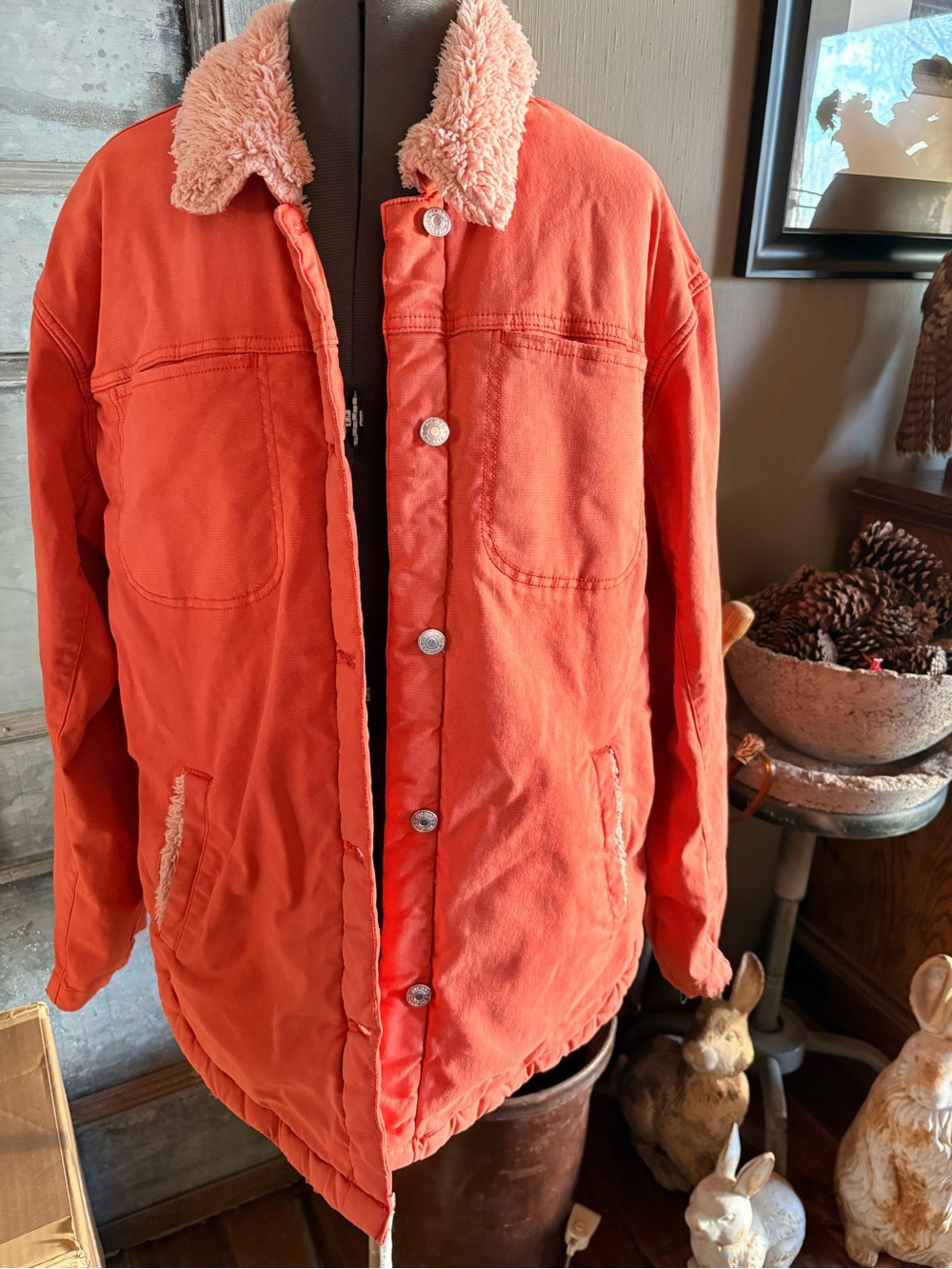 Pilco orange women large Sherpa lined